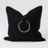 Amulet Delhi Black & Natural Handmade Embellished Cushion Cover