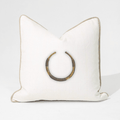 Amulet Delhi White & Natural Handmade Embellished Cushion Cover