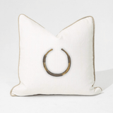Amulet Delhi White & Natural Handmade Embellished Cushion Cover