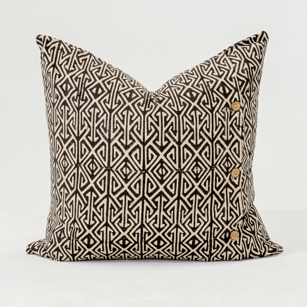 Bandhini Design House Lounge Cushion Arrow Print Black Lounge Cushion 55 x 55cm