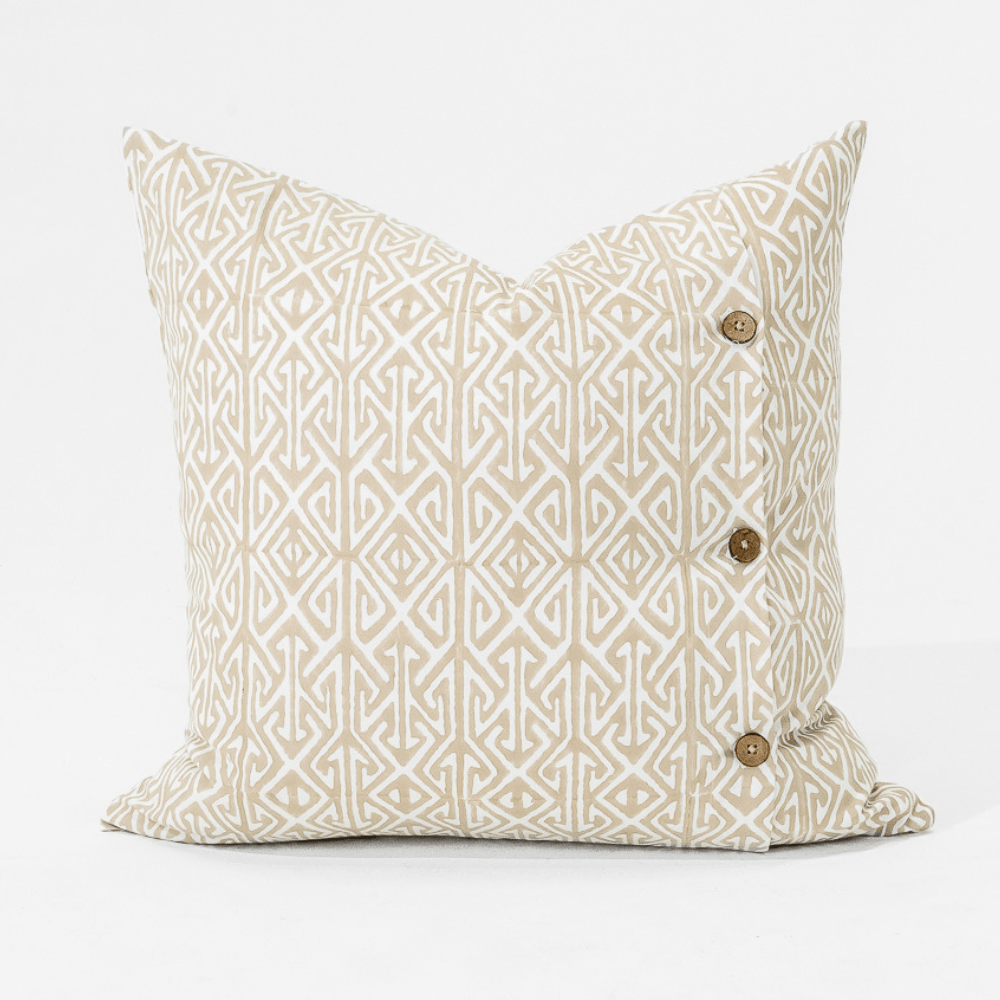 Bandhini Design House Lounge Cushion Arrow Print Natural Lounge Cushion 55 x 55cm