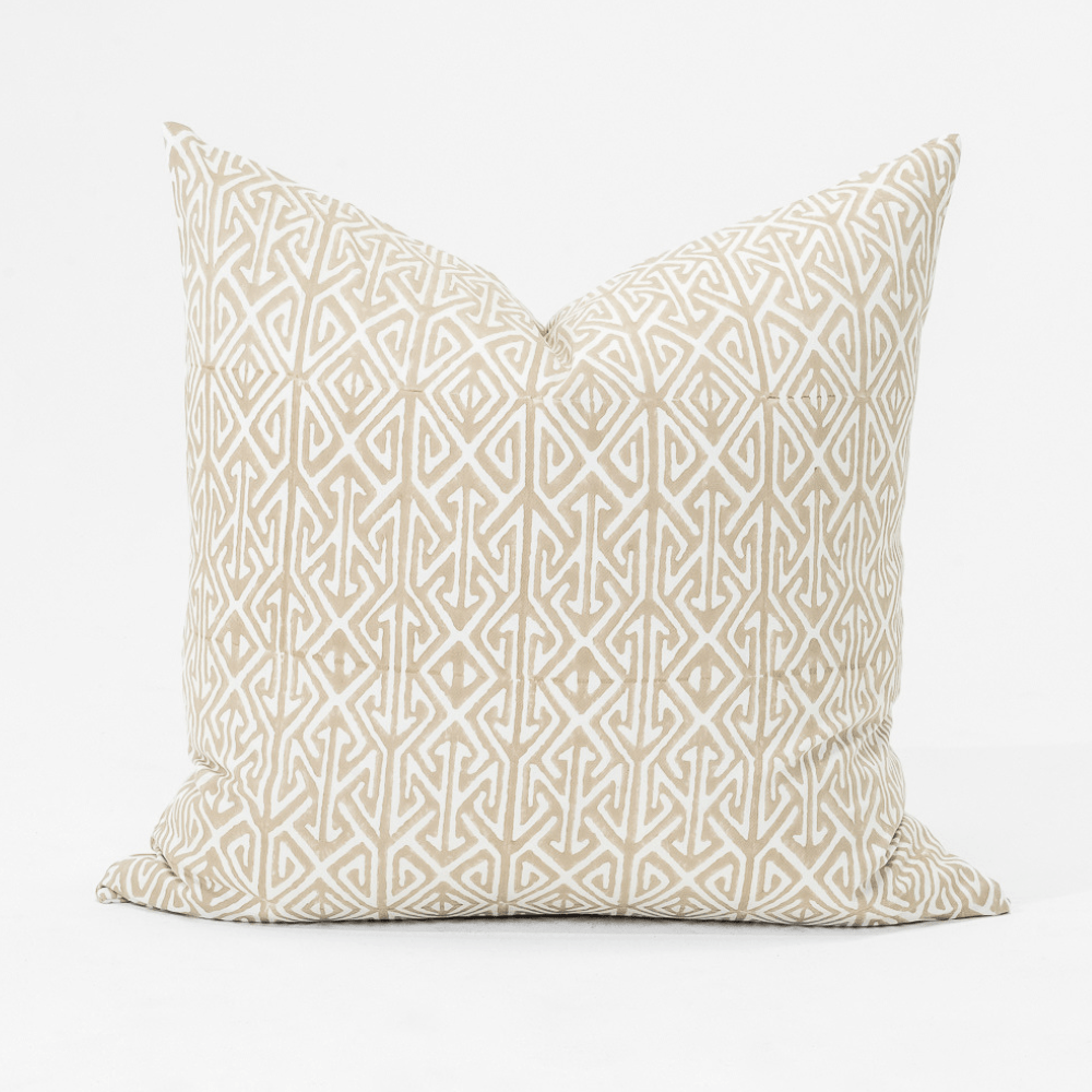 Bandhini Design House Lounge Cushion Arrow Print Natural Lounge Cushion 55 x 55cm