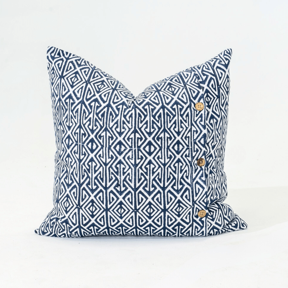 Bandhini Design House Lounge Cushion Arrow Print Navy Lounge Cushion 55 x 55cm