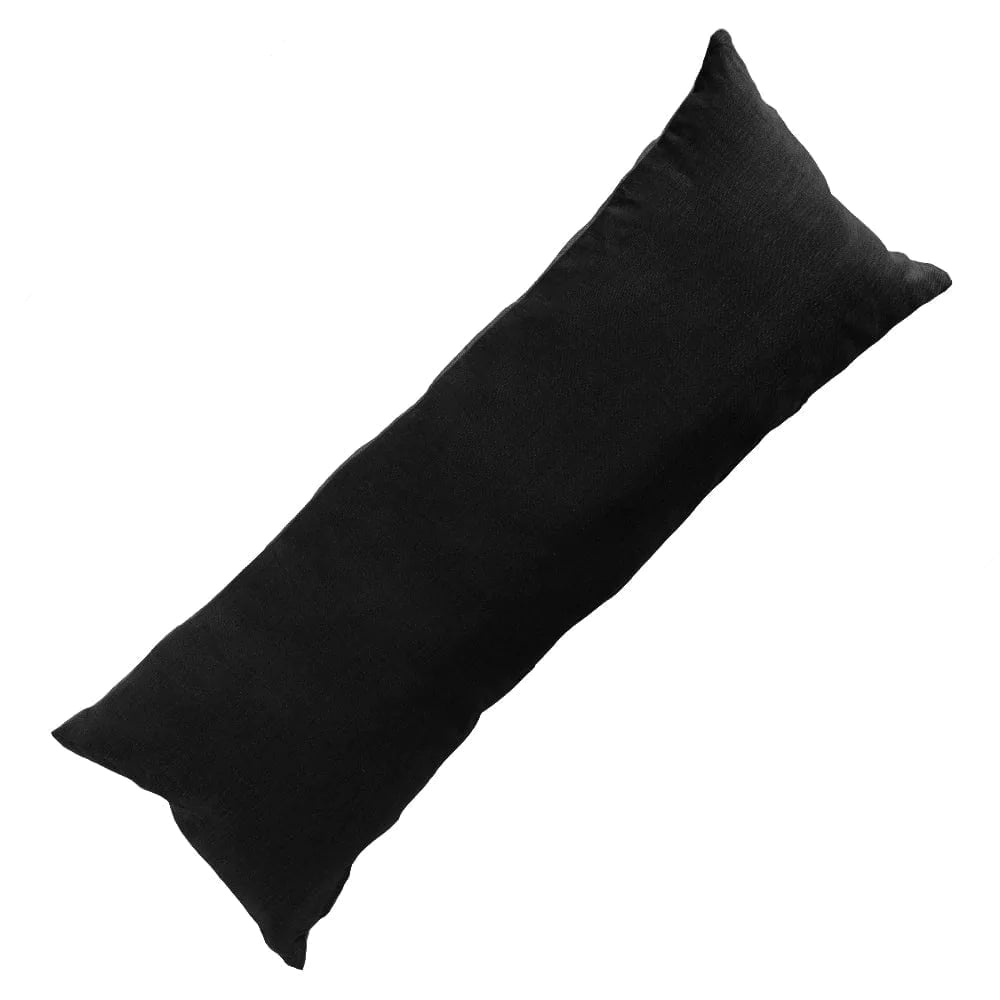 Bandhini Design House Lounge Cushion Black & Natural / Long Lumbar 35 x 90cm / Cover only Linens Reversible Black & Natural Cushion