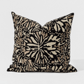 Butterfly Black Handmade Appliqué Linen Cushion Cover — in stock, ready to ship