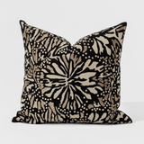 Butterfly Black Handmade Appliqué Linen Cushion Cover