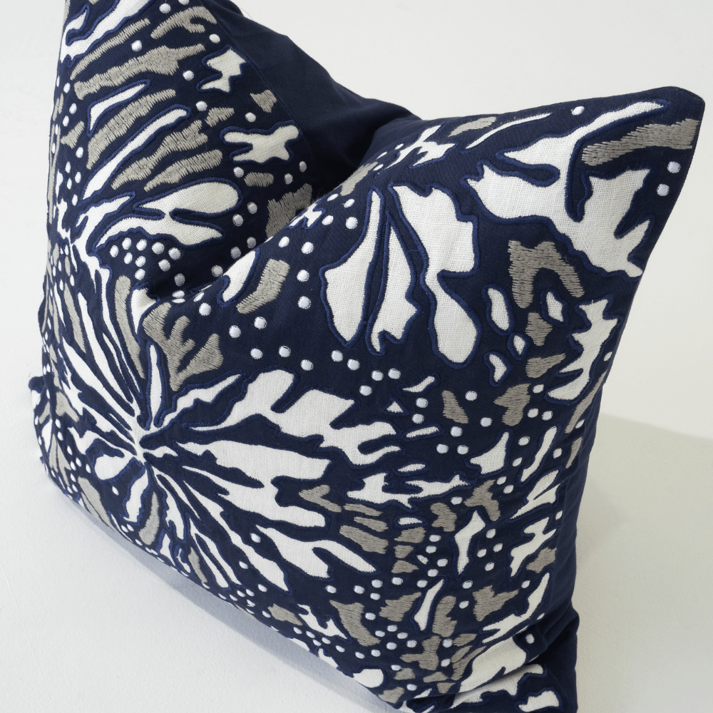 Bandhini Design House Lounge Cushion Butterfly Navy Lounge Cushion 55 x 55cm