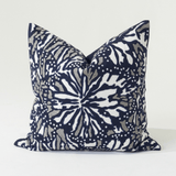 Butterfly Navy Handmade Appliqué Linen Cushion Cover