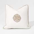 Celtic Knot White & Natural Handmade Embellished Cushion Cover