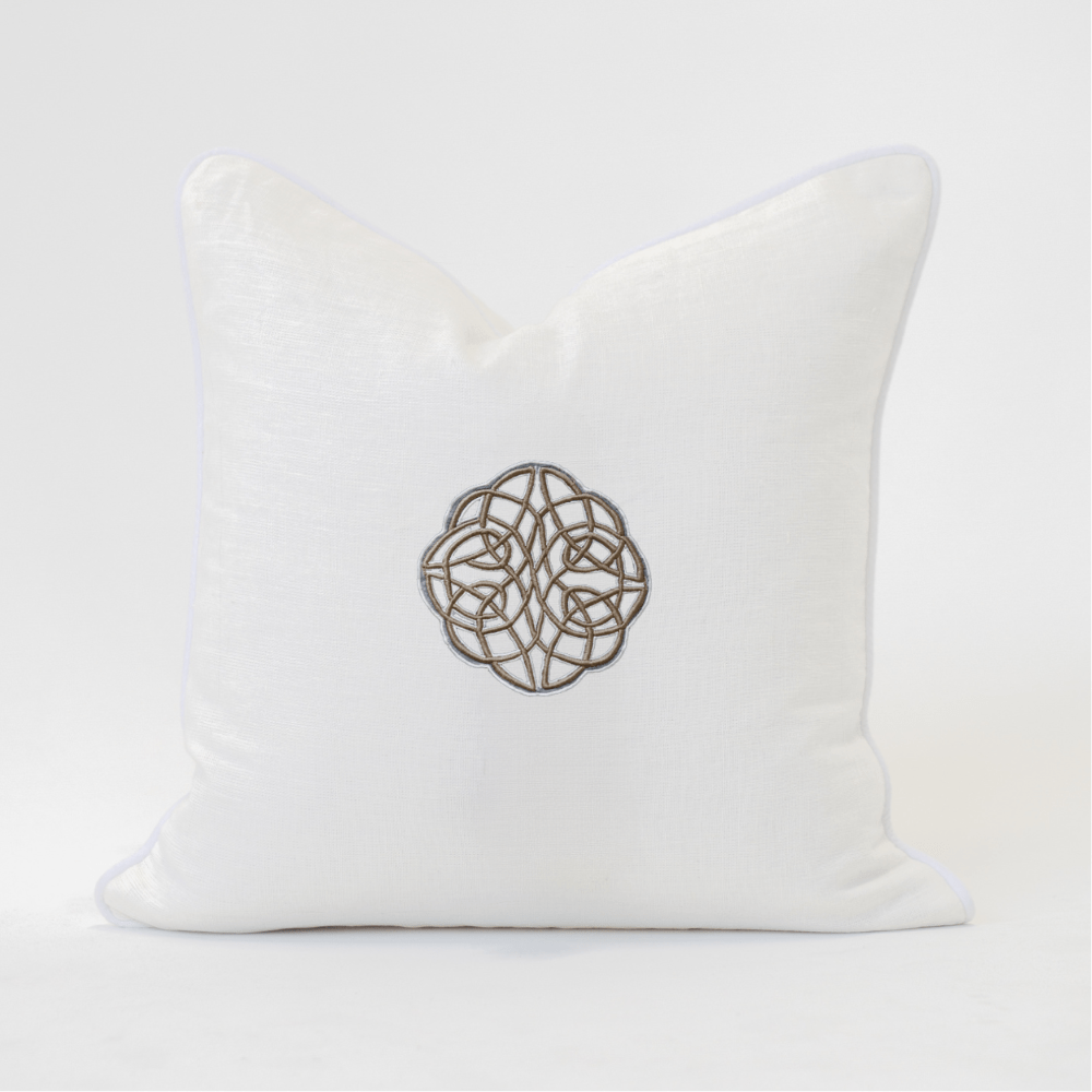 Bandhini Design House Lounge Cushion Celtic Knot White & White Lounge Cushion 55 x 55cm