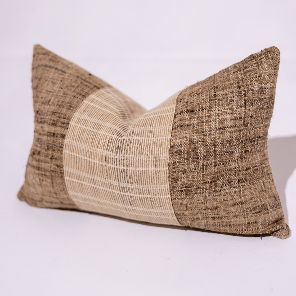 Bandhini Design House Lounge Cushion Cover only Weave Balmoral Natural Lumbar Cushion 35 x 53cm