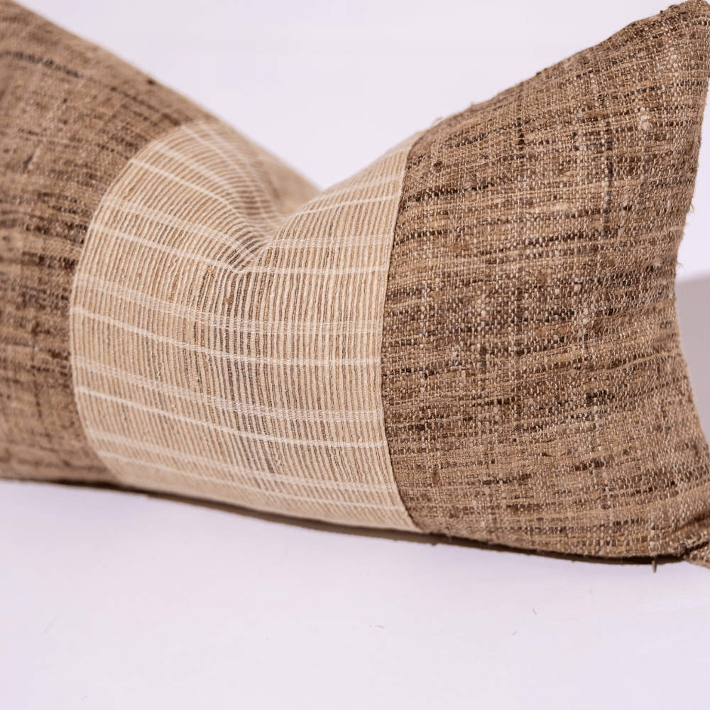 Bandhini Design House Lounge Cushion Cover only Weave Balmoral Natural Lumbar Cushion 35 x 53cm