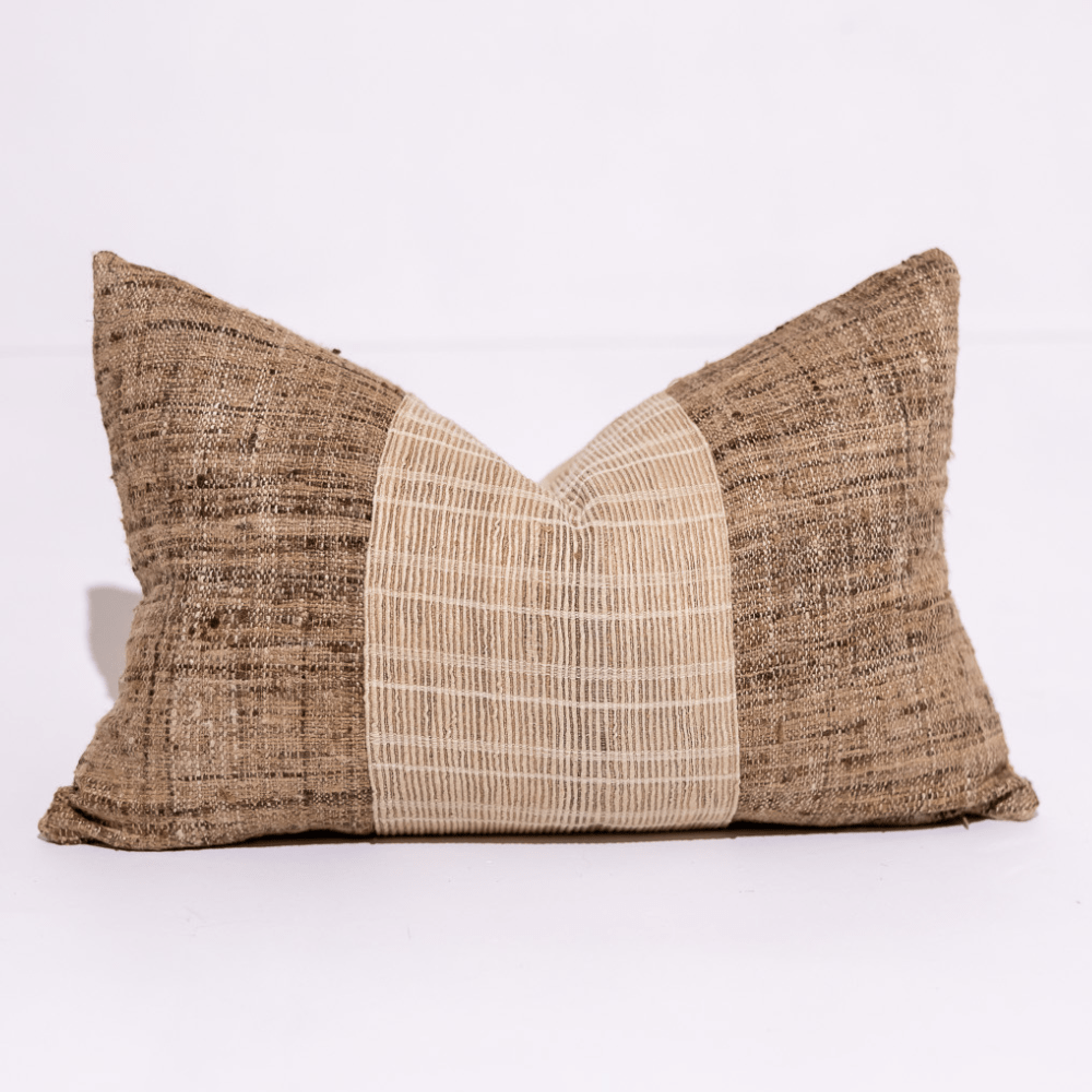 Bandhini Design House Lounge Cushion Cover only Weave Balmoral Natural Lumbar Cushion 35 x 53cm