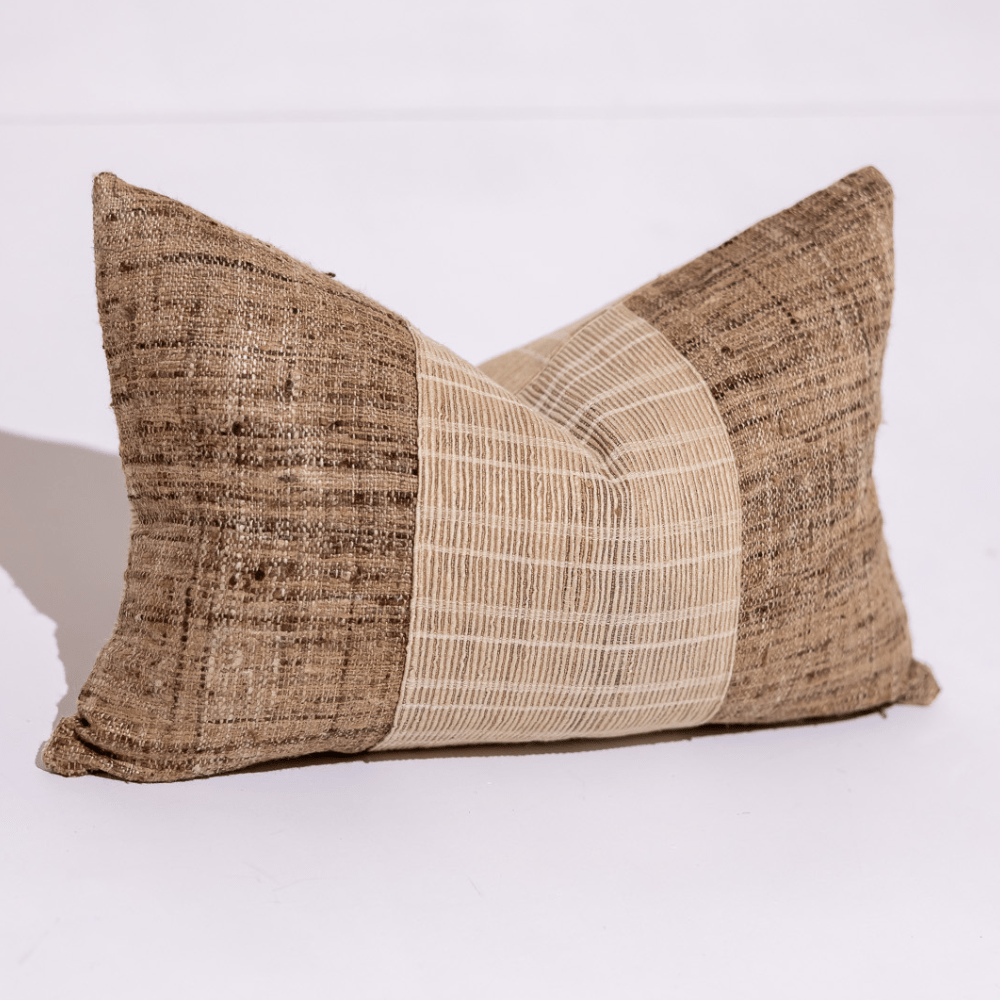 Bandhini Design House Lounge Cushion Cover only Weave Balmoral Natural Lumbar Cushion 35 x 53cm