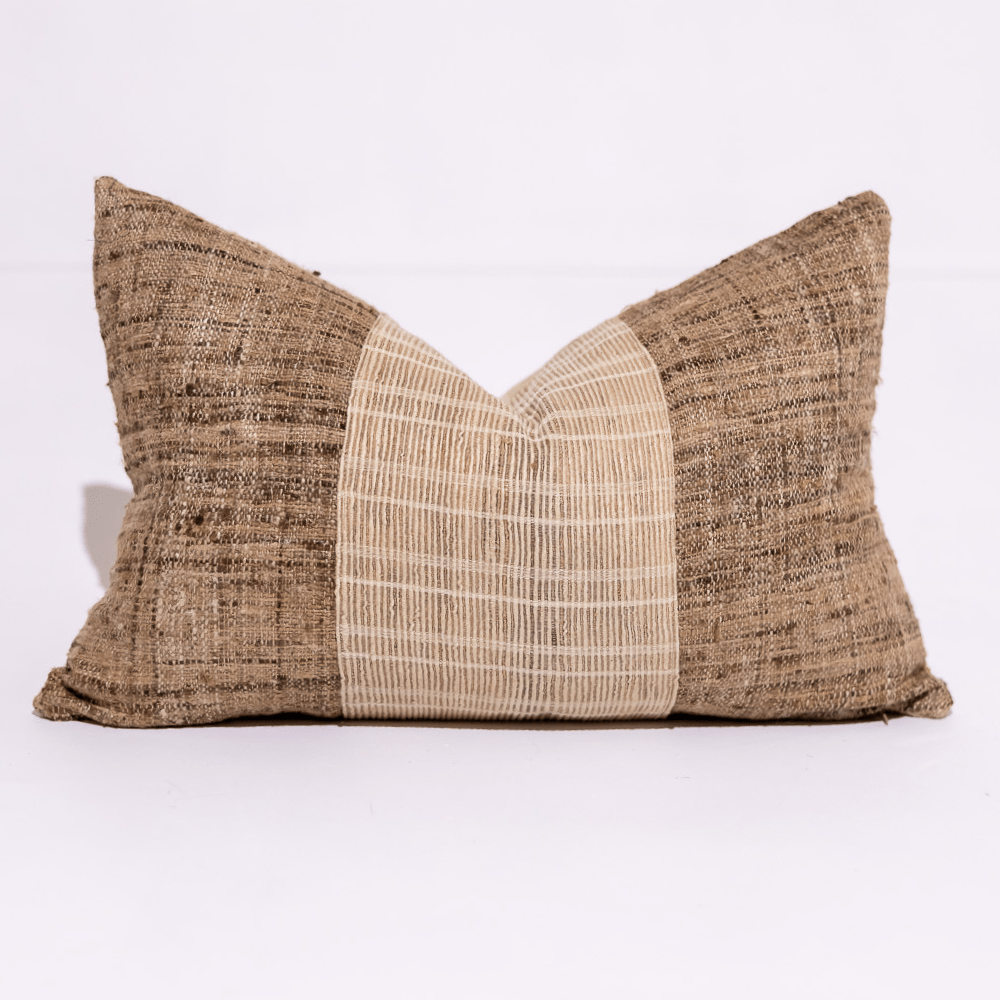 Bandhini Design House Lounge Cushion Cover only Weave Balmoral Natural Lumbar Cushion 35 x 53cm