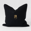 Lion Head Gold Black & Natural Handmade Metal Embellished Cushion Cover