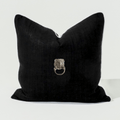 Creature Lion Head Silver Black & White Handmade Metal Embellished Cushion Cover — in stock, ready to ship