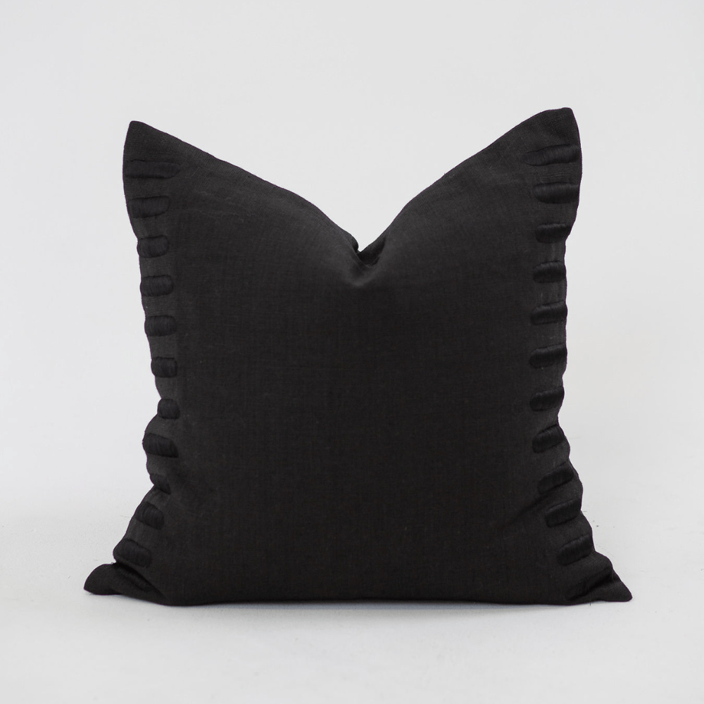 Bandhini - Design House Lounge Cushion Crop Bars Black Lounge Cushion 55 x 55cm