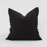 Crop Bars Black Satin Embroidered Linen Cushion Cover