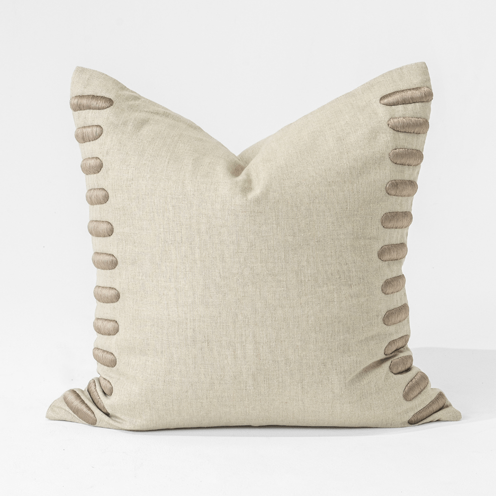 Bandhini Design House Lounge Cushion Crop Bars Natural Lounge Cushion 55 x 55cm