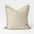 Crop Bars Natural Satin Embroidered Linen Cushion Cover — made to order, 14–30 days