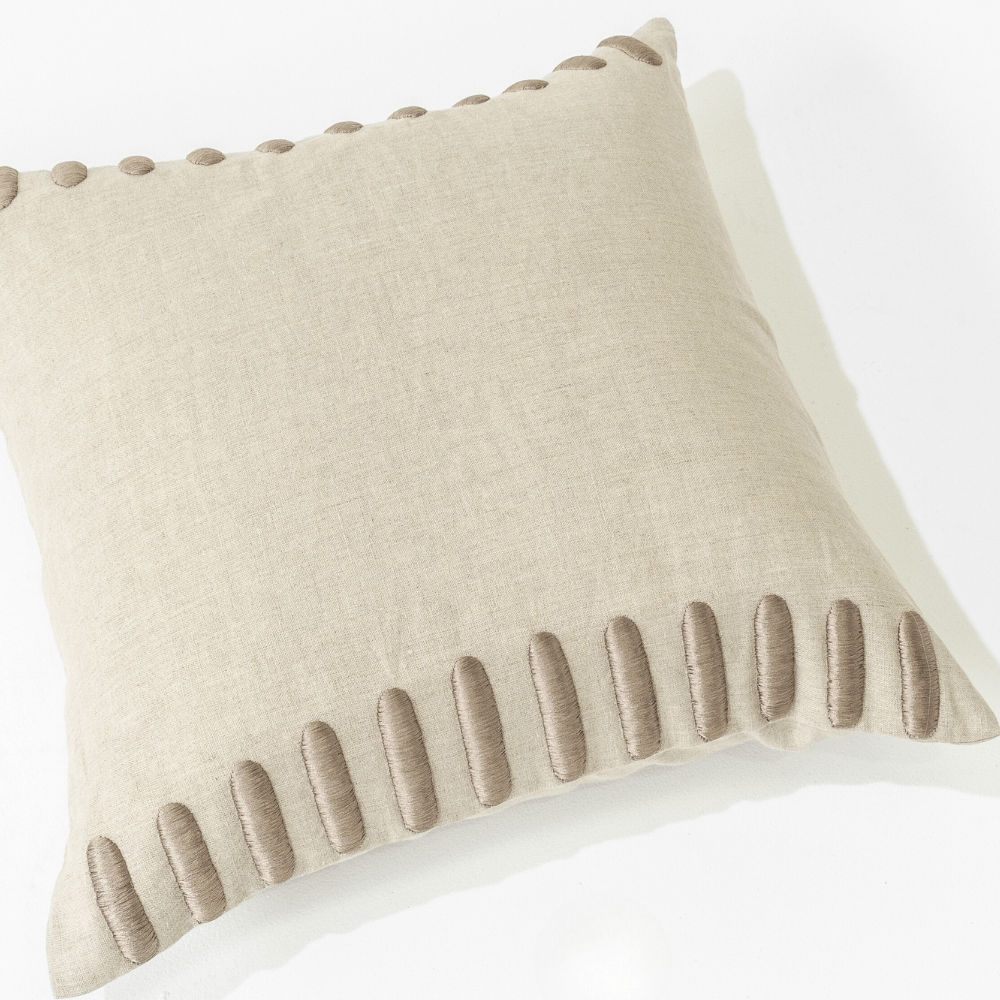 Bandhini Design House Lounge Cushion Crop Bars Natural Lounge Cushion 55 x 55cm