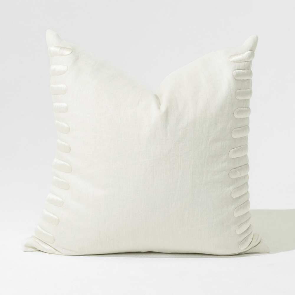 Bandhini Design House Lounge Cushion Crop Bars White Lounge Cushion 55 x 55cm