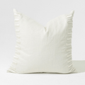 Crop Bars White Satin Embroidered Linen Cushion Cover