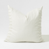 Crop Bars White Satin Embroidered Linen Cushion Cover