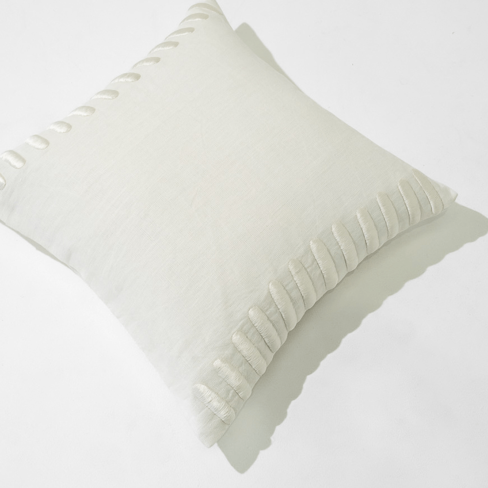 Bandhini Design House Lounge Cushion Crop Bars White Lounge Cushion 55 x 55cm