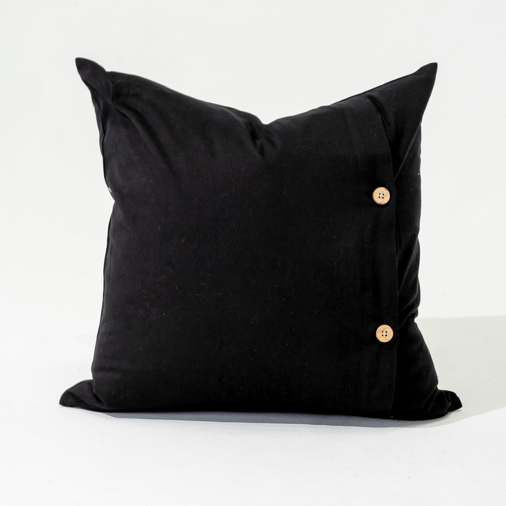 Bandhini Design House Lounge Cushion Dot Crop Circles Black Medium Cushion 50 x 50cm