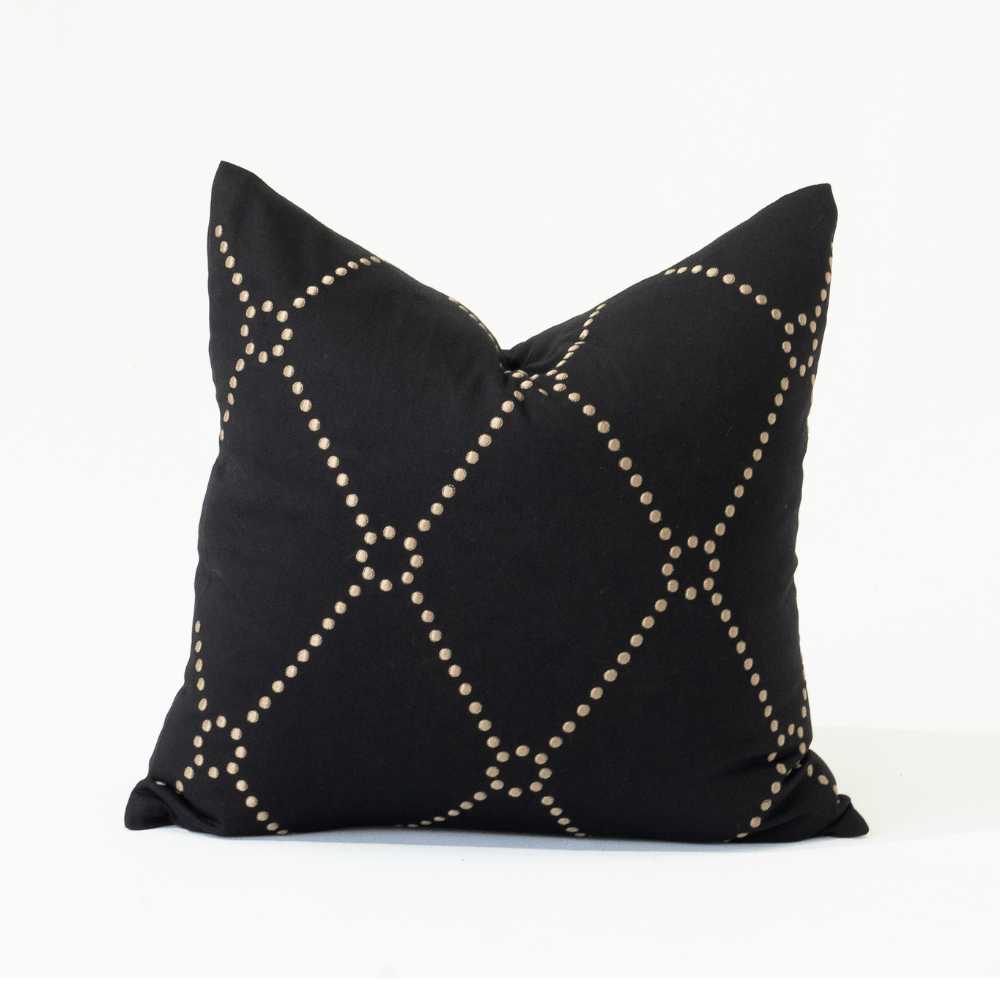 Bandhini Design House Lounge Cushion Dot Diamond Black Medium Cushion 50 x 50cm