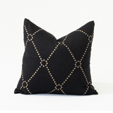 Dot Diamond Black Handmade Embroidery Medium Cushion Cover