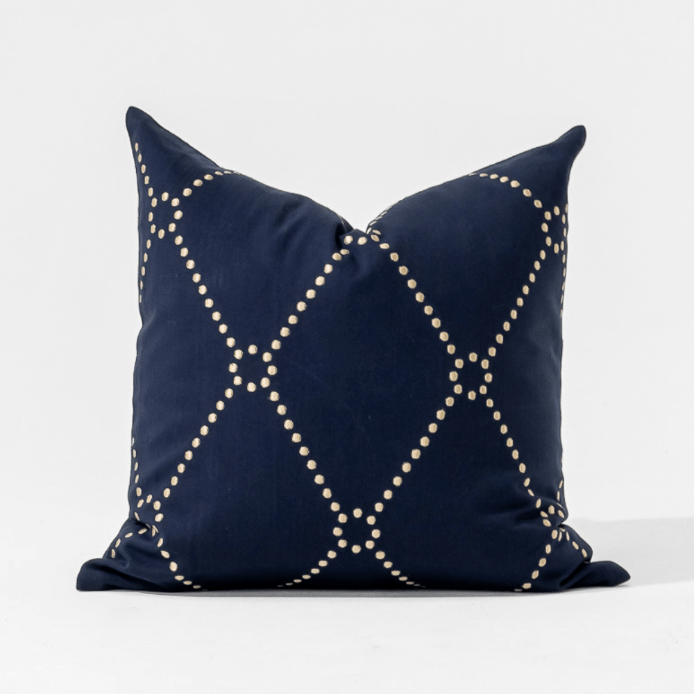 Bandhini Design House Lounge Cushion Dot Diamond Navy Medium Cushion 50 x 50cm