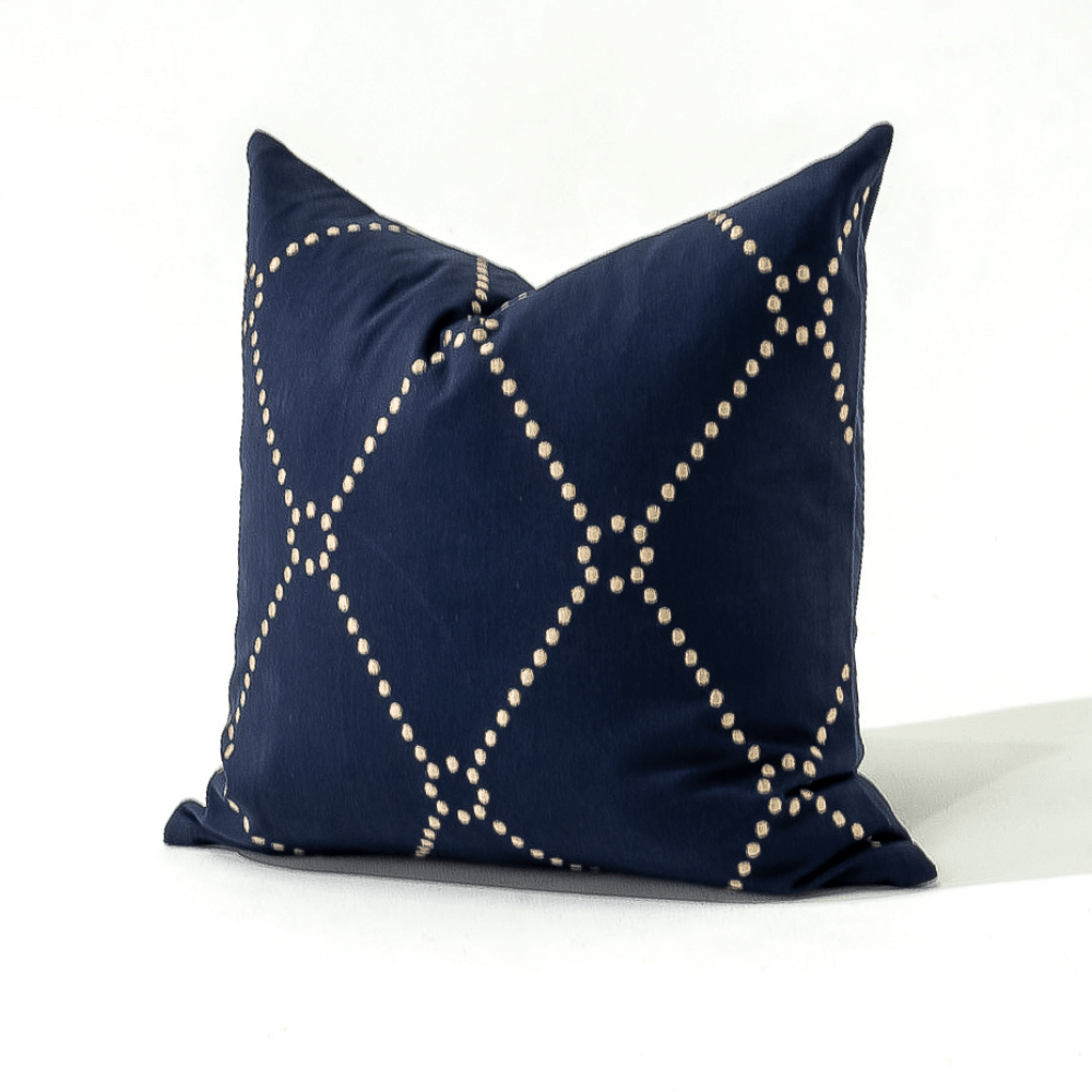 Bandhini Design House Lounge Cushion Dot Diamond Navy Medium Cushion 50 x 50cm