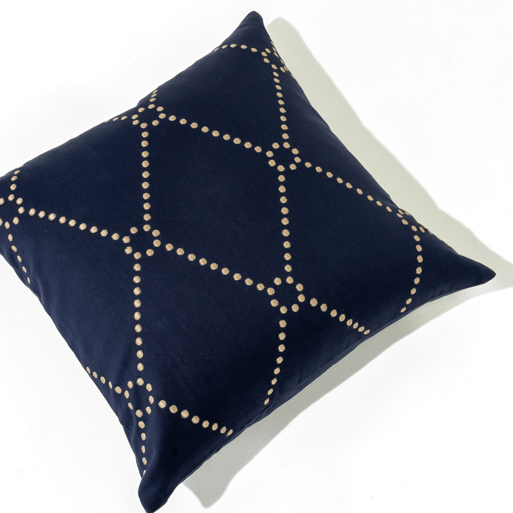 Bandhini Design House Lounge Cushion Dot Diamond Navy Medium Cushion 50 x 50cm