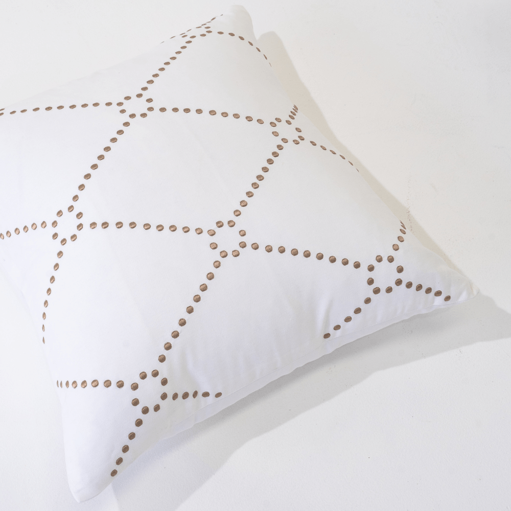 Bandhini Design House Lounge Cushion Dot Diamond White Medium Cushion 50 x 50cm