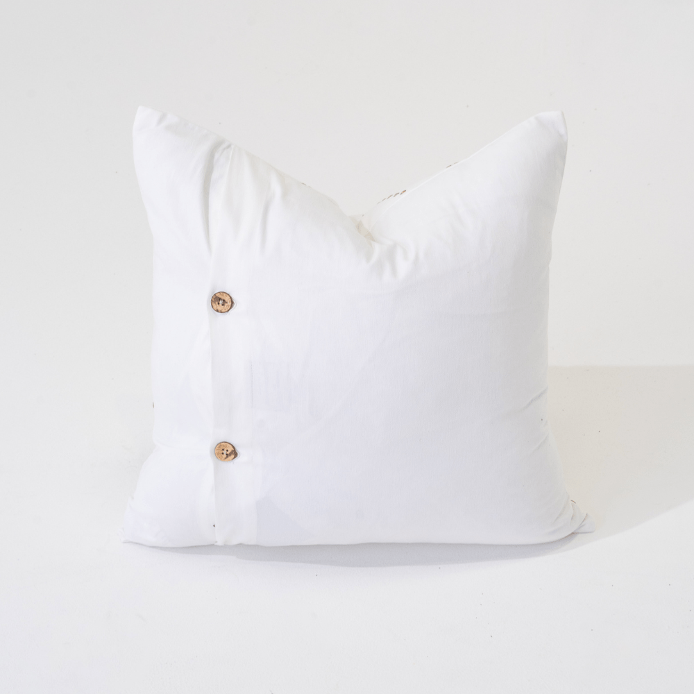 Bandhini Design House Lounge Cushion Dot Diamond White Medium Cushion 50 x 50cm