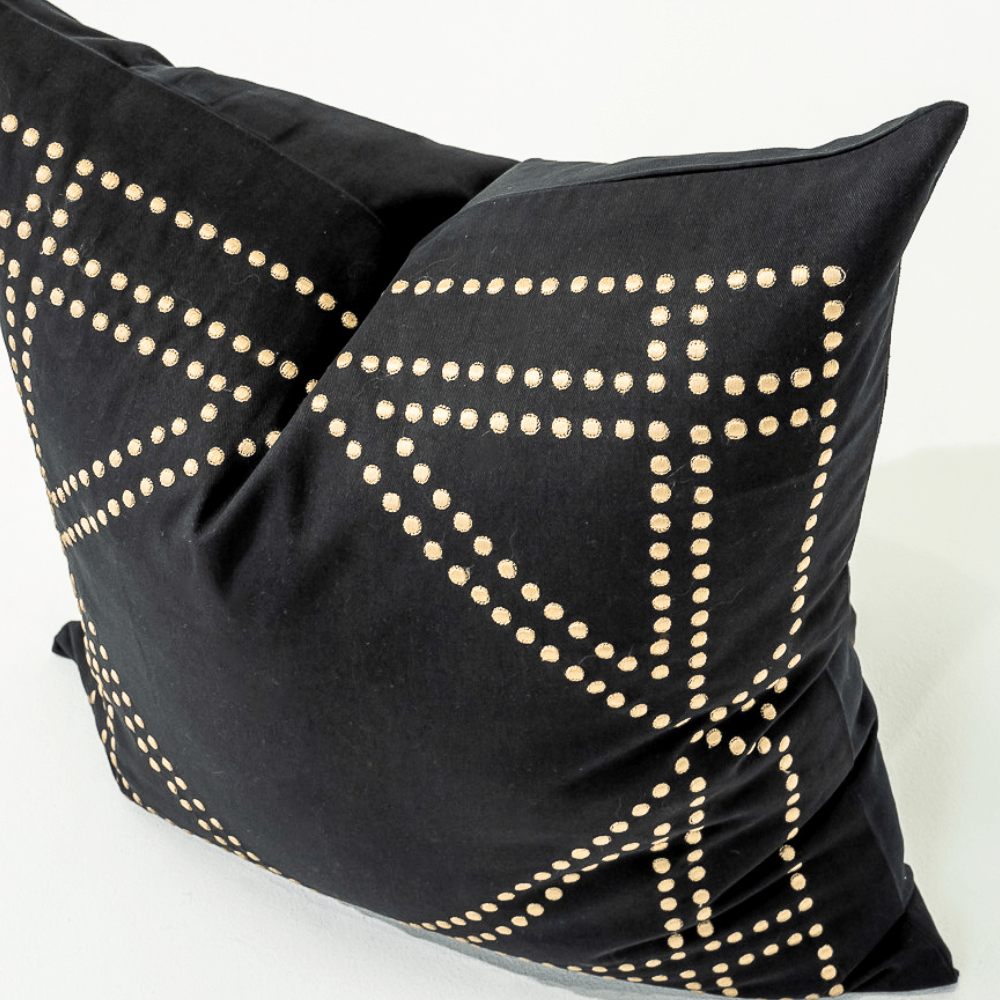 Bandhini Design House Lounge Cushion Dot Frame Black Lounge Cushion 55 x 55cm