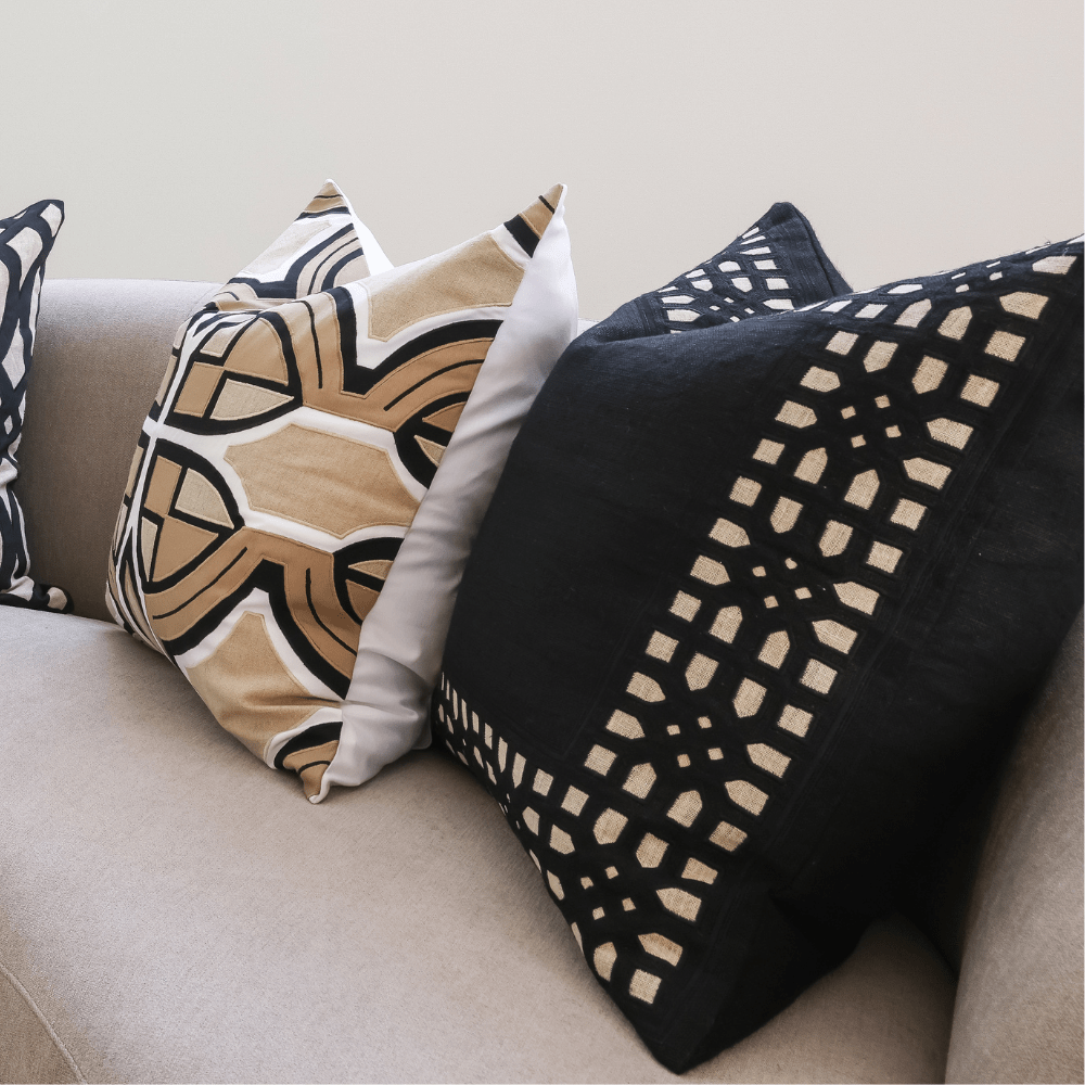 Bandhini Design House Lounge Cushion Global Morocco Linen Black Lounge Cushion 55 x 55cm