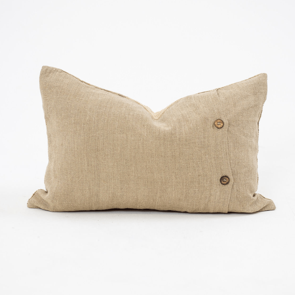 Bandhini - Design House Lounge Cushion Global Weave Balmoral Natural Lumbar Cushion 35 x 53cm