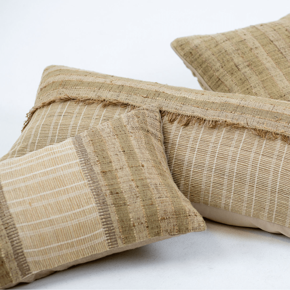 Bandhini - Design House Lounge Cushion Global Weave Balmoral Natural Lumbar Cushion 35 x 53cm