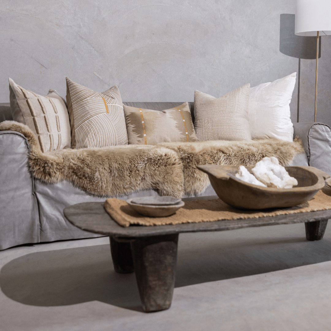 Bandhini Design House Lounge Cushion Gudri Patch Natural Lounge Cushion 55 x 55cm