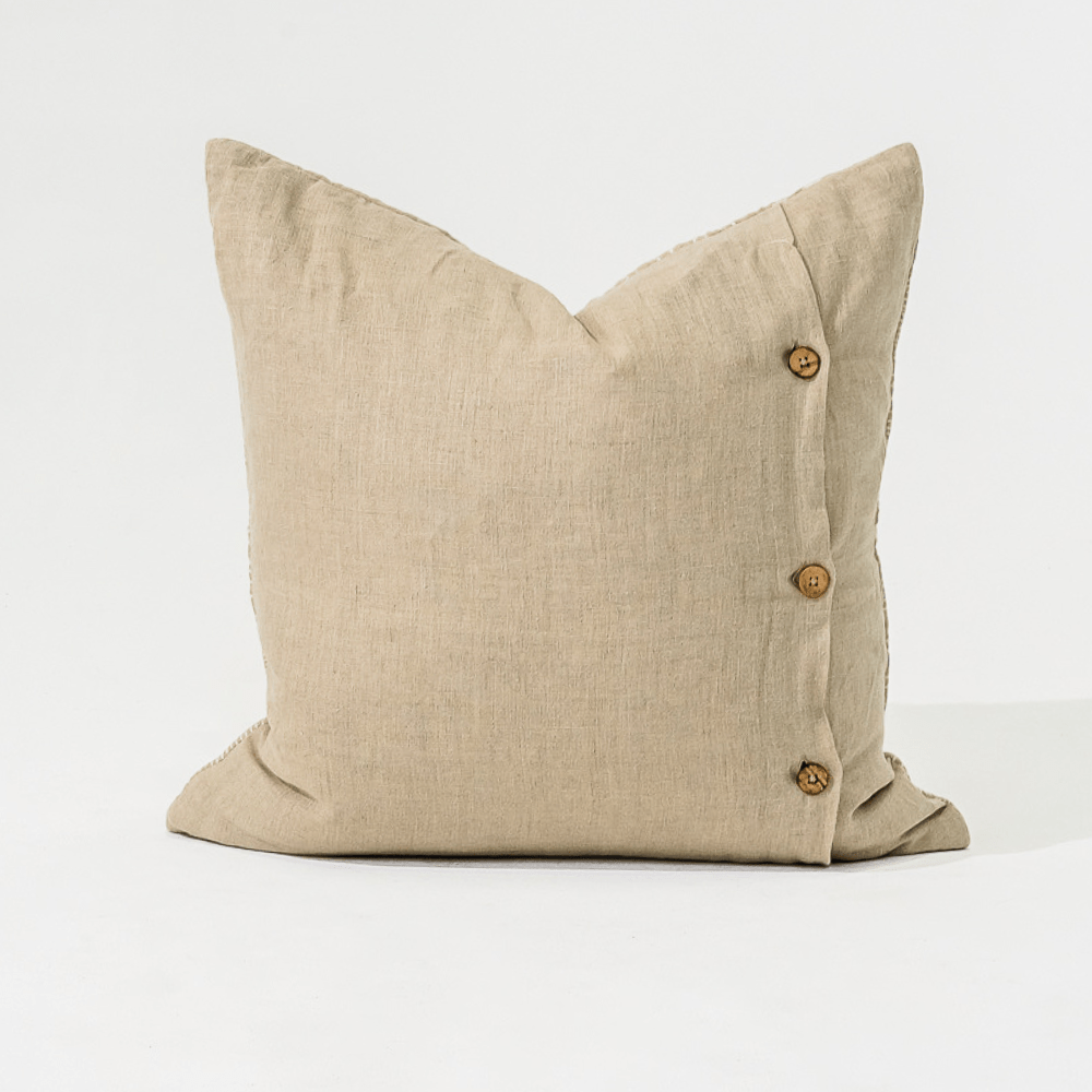 Bandhini Design House Lounge Cushion Gudri Patch Stitch Natural Lounge Cushion 55 x 55cm