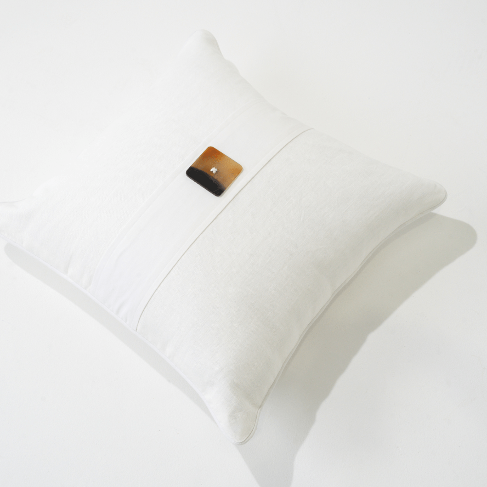 Bandhini Design House Lounge Cushion Horn Button White Lounge Cushion 55 x 55cm