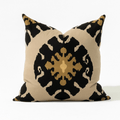 Inner Ikat Black Hand Screen Print Cotton Cushion Cover