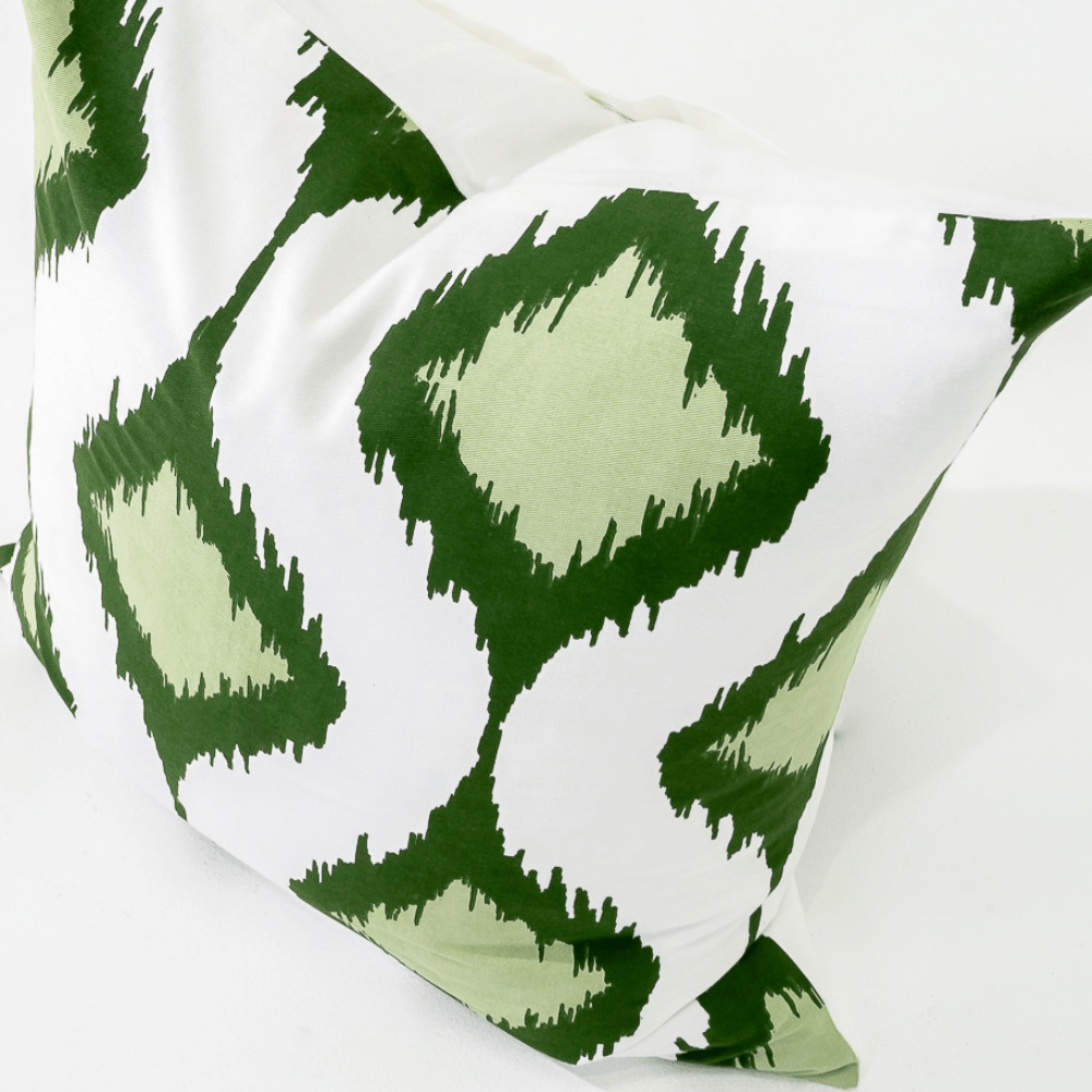 Bandhini Design House Lounge Cushion Inner Ikat Cluster Green Lounge Cushion 55 x 55cm