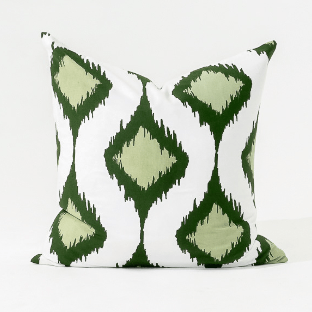 Bandhini Design House Lounge Cushion Inner Ikat Cluster Green Lounge Cushion 55 x 55cm