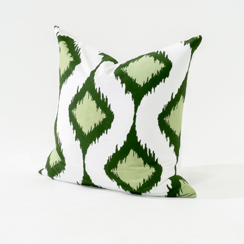 Bandhini Design House Lounge Cushion Inner Ikat Cluster Green Lounge Cushion 55 x 55cm