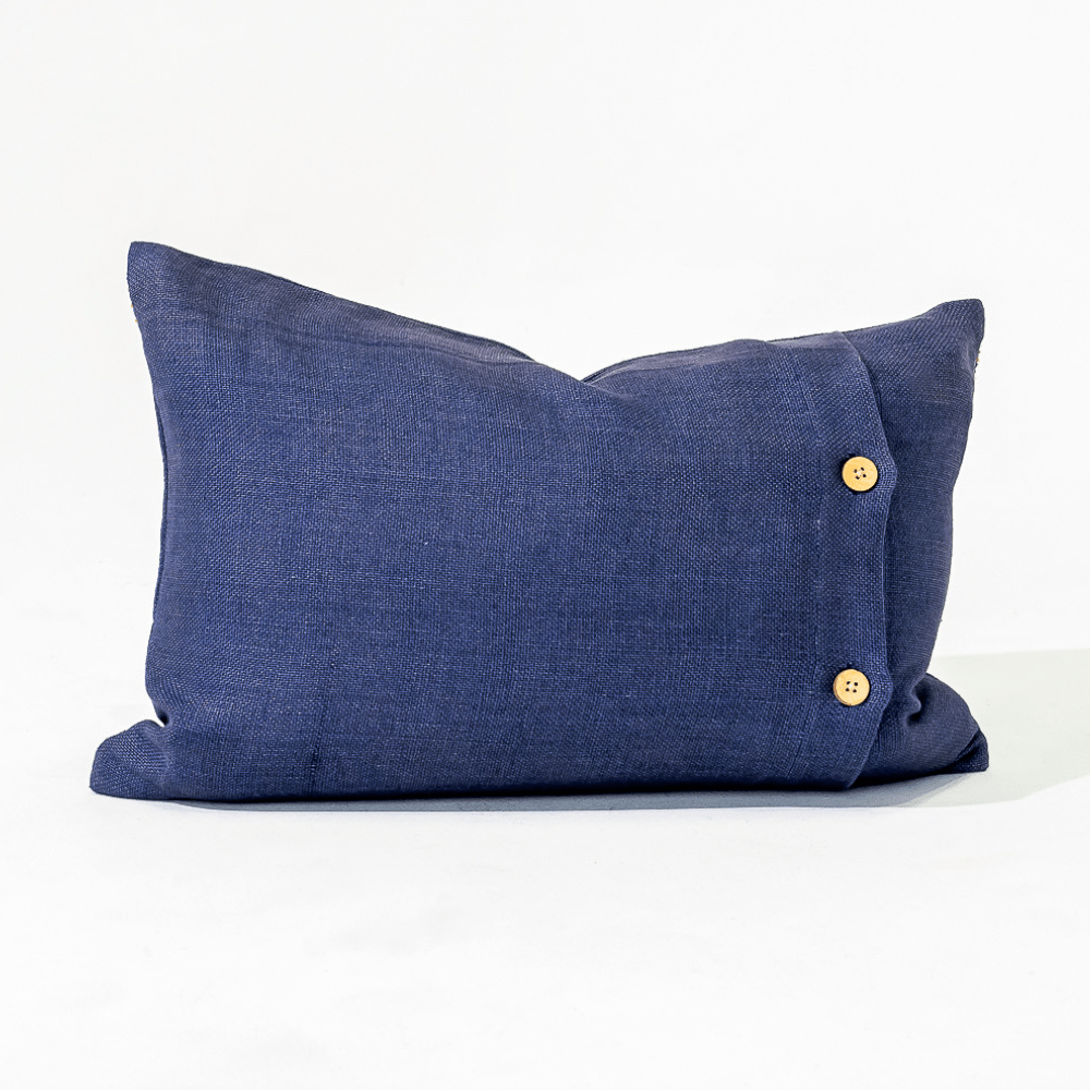 Bandhini Design House Lounge Cushion Inter Coco Beads Navy Lumbar Cushion 35 x 53cm